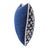 Abstract Single White and Navy Lumbar Pillow For Sale - Image 3 of 6