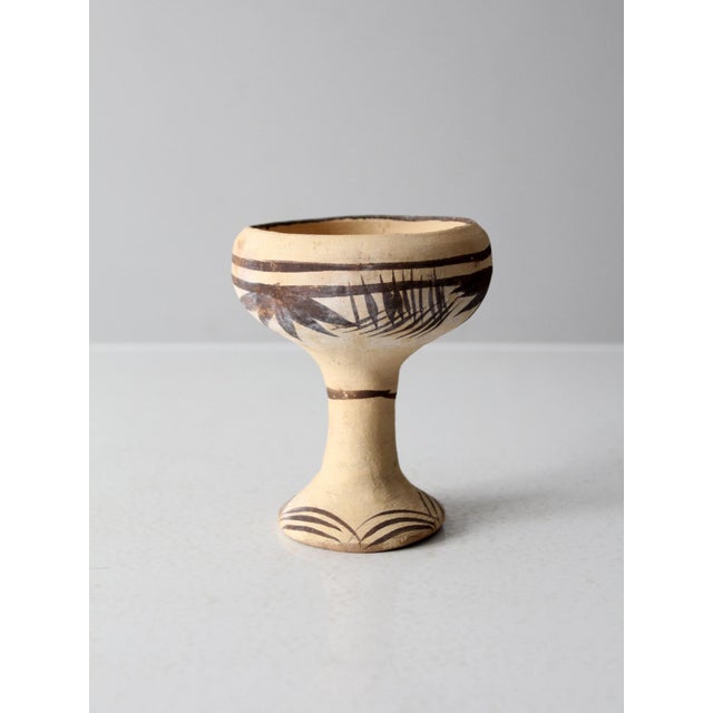 Mid 20th Century Vintage Mexican Folk Art Pottery Goblet For Sale - Image 5 of 9