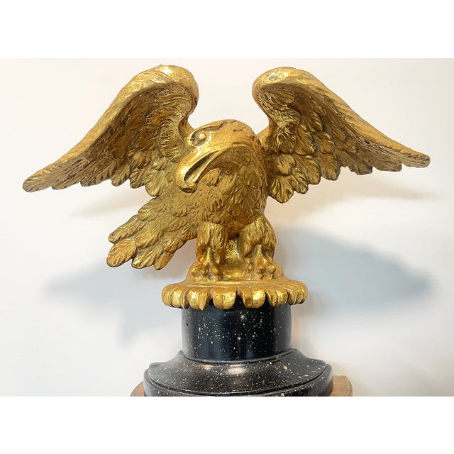 1980s Gilded Bald Eagle Sculpture Atop Matching Corbel For Sale - Image 11 of 18