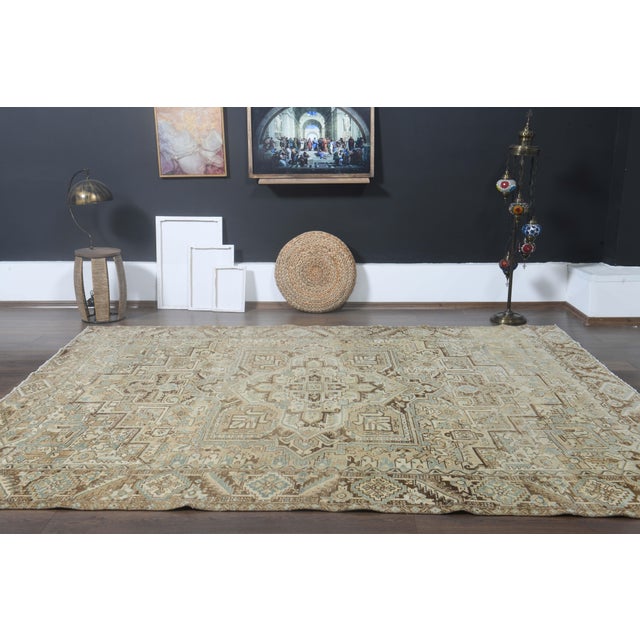 1970s Vintage Persian Handmade Wool Cotton Orange Area Rug For Sale - Image 10 of 10