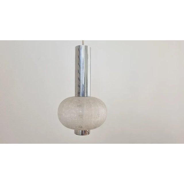 Chrome and Glass Pendants from Sölken Leuchten, Germany, 1970s, Set of 3 For Sale - Image 10 of 11