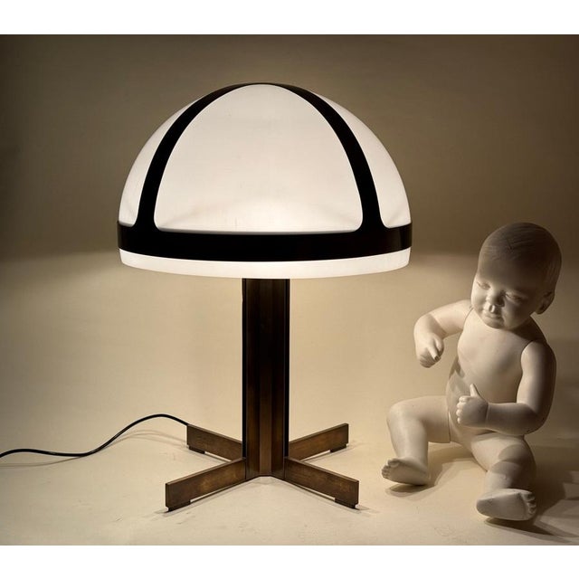 Large Mid-Century Modern Mushroom Lamp in Bronze & Acrylic Glass, 1970s For Sale - Image 14 of 15