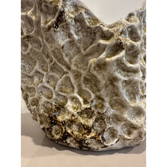 1990s Sculptural Textured Organic Art Form Bowl For Sale - Image 11 of 12