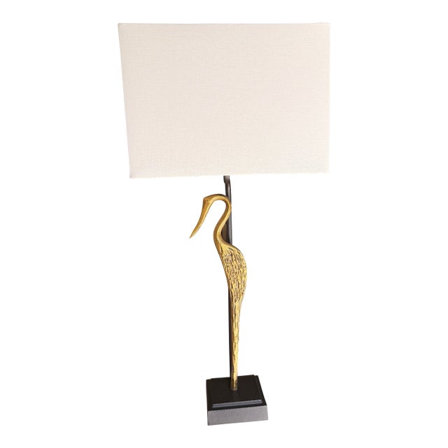 Currey & Co. Brass Bird Table Lamp For Sale