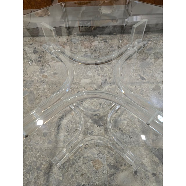 1970s Attributed to Charles Hollis Jones Lucite Dining Table For Sale - Image 11 of 18