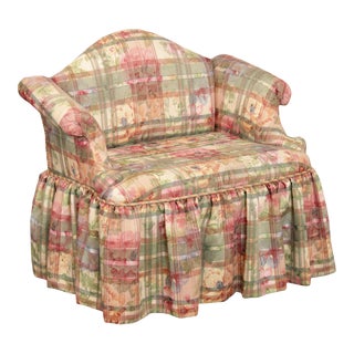 Early 21st Century Cox Manufacturing Floral Upholstered Boudoir Bench For Sale