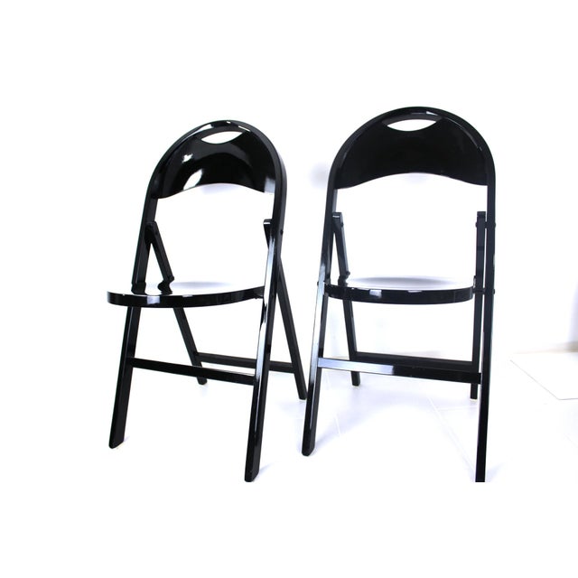 Black Folding Chair Tric by Achille Castiglioni , 1980s For Sale - Image 8 of 15