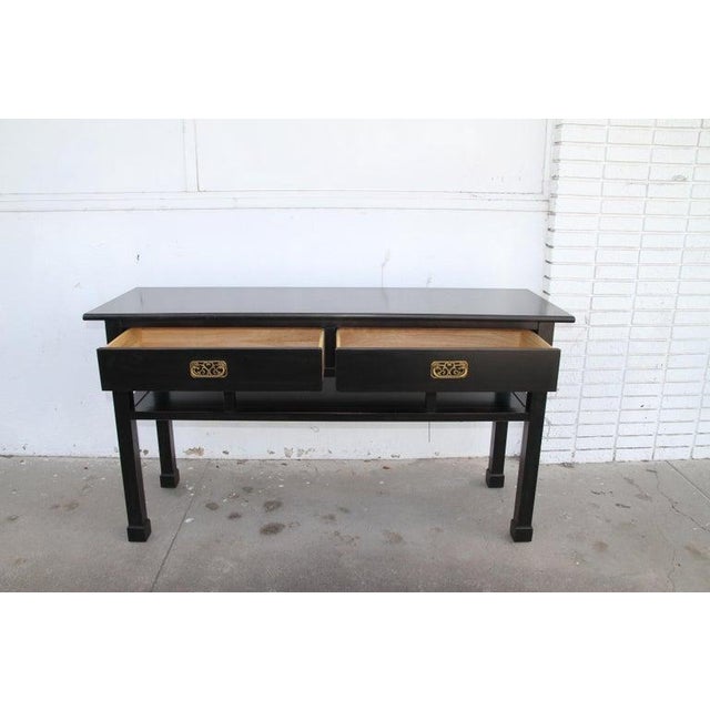 Late 20th Century Chin Hua Baker Style Ebonized Console Table For Sale In Houston - Image 6 of 12