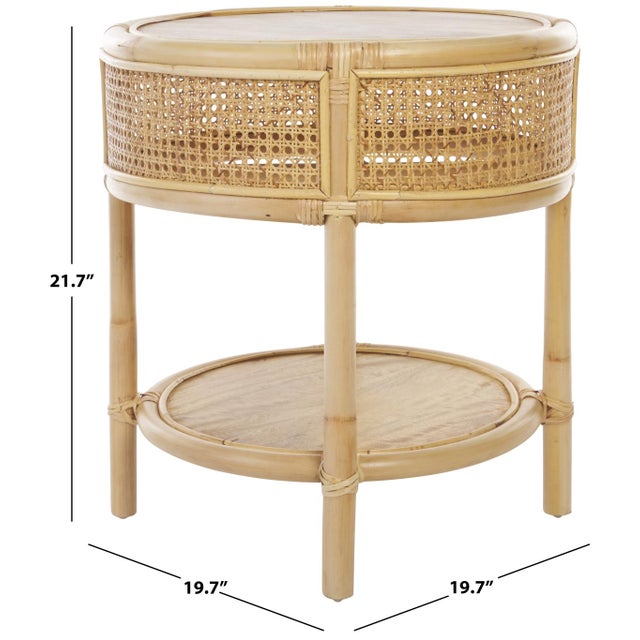 Contemporary Arvid Round Accent Table in Natural For Sale - Image 3 of 8