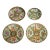 Wonderful Collection (4) Antique Chinese Export Small Rose Medallion Porcelain Plates Hand Painted Famille Rose Chinoiserie Home Decor For Sale