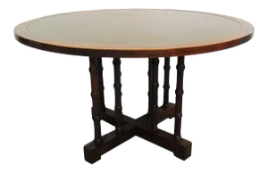 Hollywood Regency Campaign Faux Bamboo Dining Table