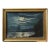 Antique Danish Folk Art Nocturne Seascape With Castle, Oil on Canvas For Sale