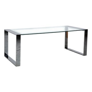 Ring Glass Dining Table in Silver by Orsenigo For Sale