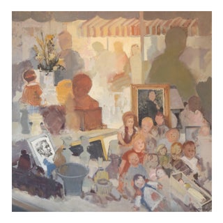 Julio Garcia Iglesias, Market, 1993, Oil on Canvas, Framed For Sale