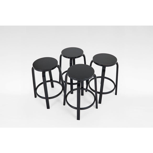 Model 64 Bar Stools by Alvar Aalto for Artek, Finland, 1930s, Set of 4 For Sale - Image 5 of 5