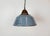 Industrial hanging lamp manufactured by Szarvasi Vas - Fém in Hungary during the 1960s. It features a grey enamel shade,...