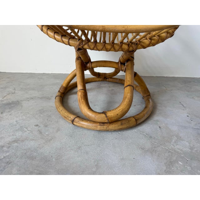 Vintage Franco Albini-Style Rattan Bamboo Chair For Sale - Image 11 of 11