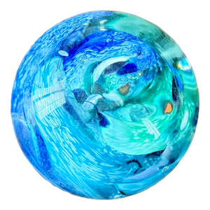 1999 Vintage Hand-Blown Art Glass Paperweight by Studio Artist Jim Karg