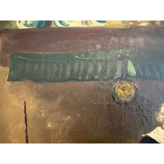 Textile Antique Oil Painting Signed Holly European Tavern Interior Genre Scene, Framed For Sale - Image 7 of 11