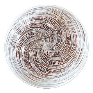 Murano Glass Bowl in Zanfirico Latticino Technique, 1950s For Sale