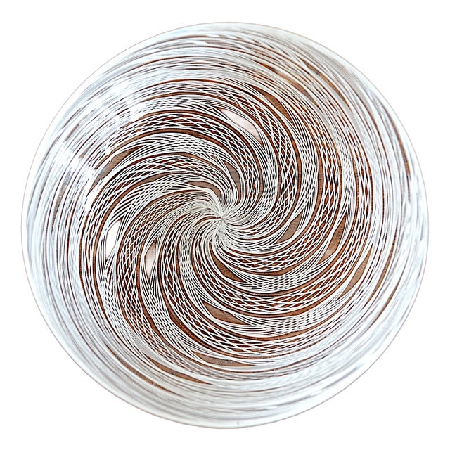 Murano Glass Bowl in Zanfirico Latticino Technique, 1950s For Sale