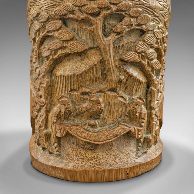 1930s Pair of Vintage Chinese Bamboo Brush Pots For Sale - Image 12 of 13