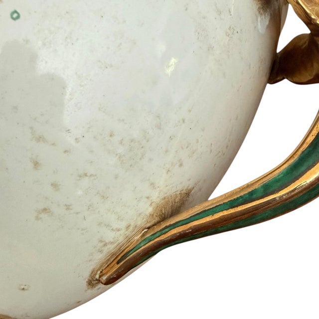 Vintage Ugo Zaccagnini Italian Neoclassical Urns With Faux Malachite Cartouches - A Pair For Sale - Image 13 of 15