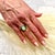 White Natural Opal Tsavorite Ring 14k Gold 5.66 TCW Certified, Size 6.5 For Sale - Image 8 of 10