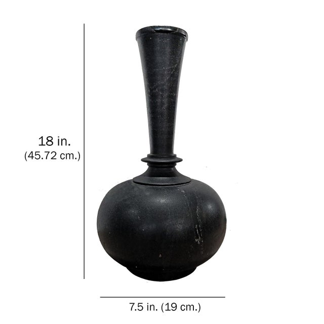 Mid 20th Century Black Marble Vase For Sale - Image 10 of 12