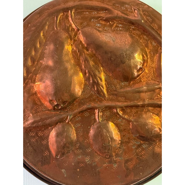 Very Large Vintage Hammered Copper Fruit Mold Wall Hanging For Sale - Image 4 of 7