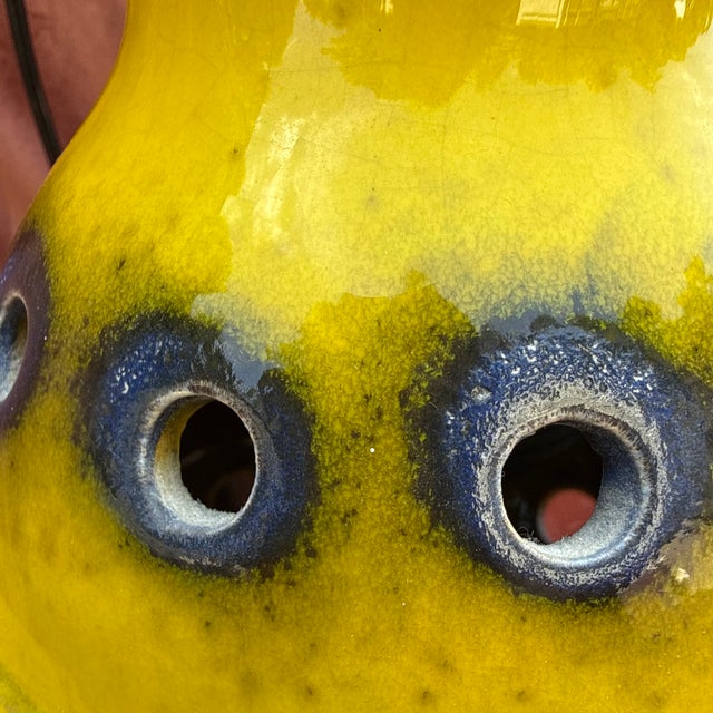 Vintage Yellow Ceramic Pendant Light, 1970s For Sale - Image 10 of 17