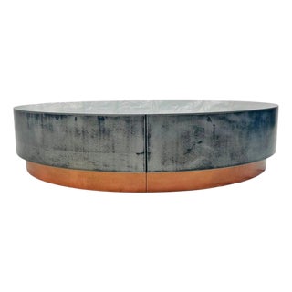 "Loren" Coffee Table by Draga & Aurel for Baxter, Aged Nickel & Copper, Italy For Sale