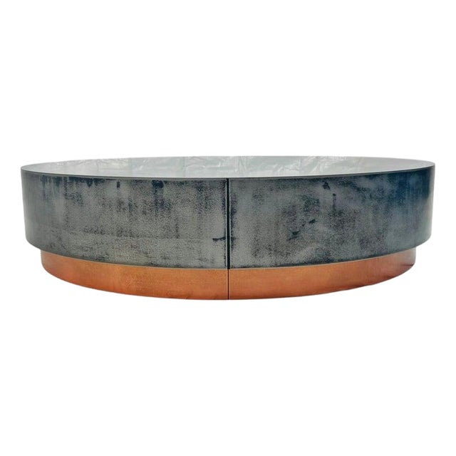 "Loren" Coffee Table by Draga & Aurel for Baxter, Aged Nickel & Copper, Italy For Sale