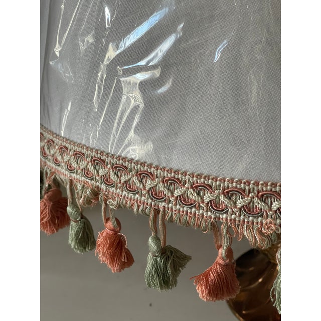 1990s Shabby Chic Textile Alamo Shades With Fringed Trim - Pair For Sale - Image 4 of 4