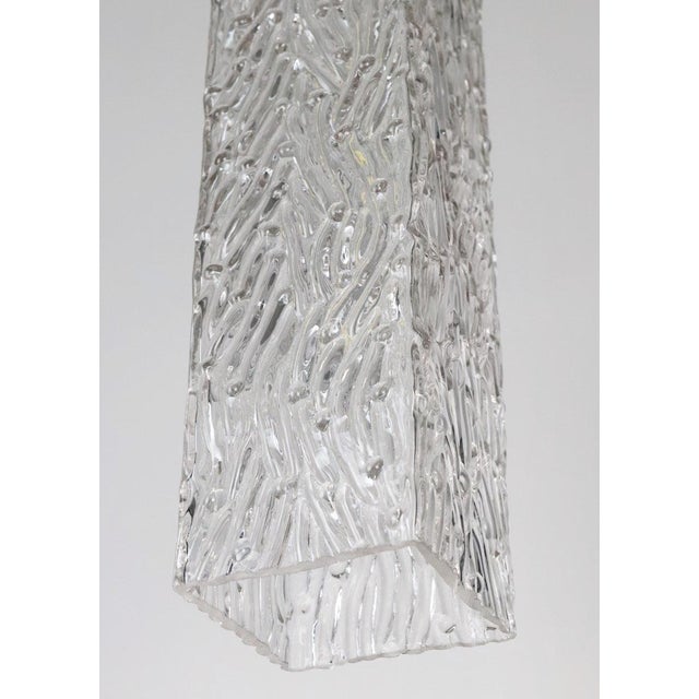 Mid 20th Century Modern Square Signed Murano Wave Glass Pendant Light For Sale In Los Angeles - Image 6 of 9