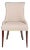 19''H Linen Dining Chair With Silver Nailheads in Taupe & Cherry Mahogany For Sale