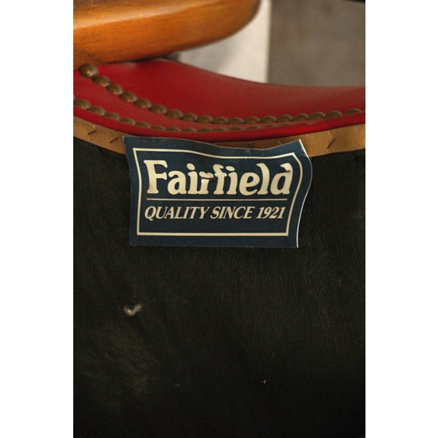 Mid 20th Century Fairfield Red Rolling Chair For Sale - Image 10 of 11