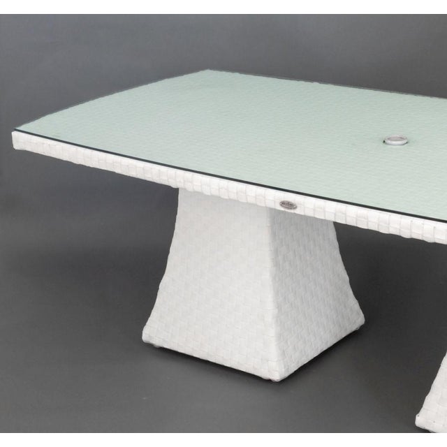 White Skyline Design Glass Top Dining Table For Sale - Image 8 of 11
