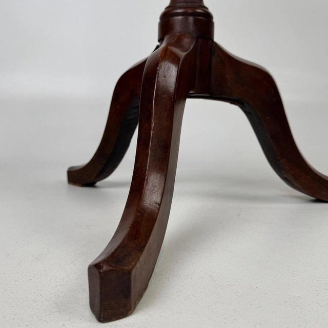 19th Century English Octagonal Mahogany Tripod Side Table For Sale - Image 6 of 7