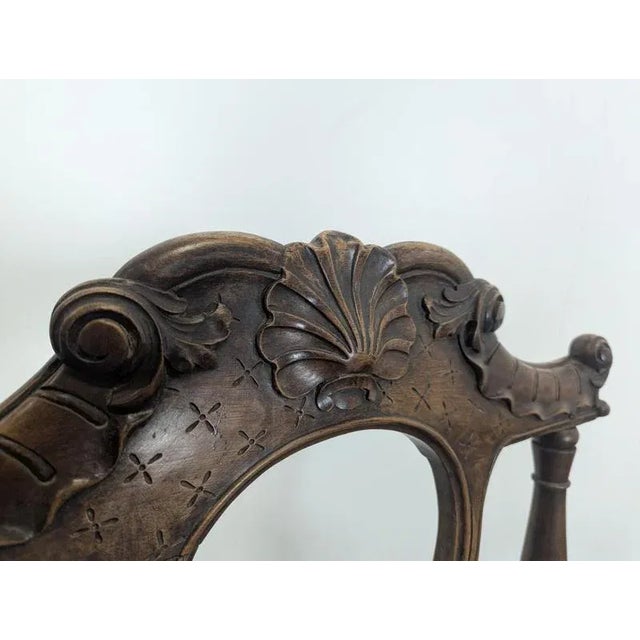 Provençal Walnut Armchairs with Scallop Shell Motif, Set of 2 For Sale - Image 5 of 8