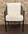Wrought Iron Black Lounge Chair with White Fabric For Sale - Image 9 of 18