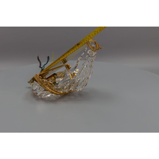 German Empire Style Crystal Glass and Brass Sconce by Palwa, 1960s For Sale - Image 16 of 18