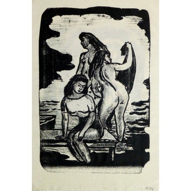 1950s McVey, Three Nudes Bathing For Sale - Image 5 of 5