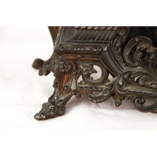 French Fireplace Clock in Bronze with Brass Movement by S. Marti & Cie, 1870s, Set of 3 For Sale - Image 11 of 18