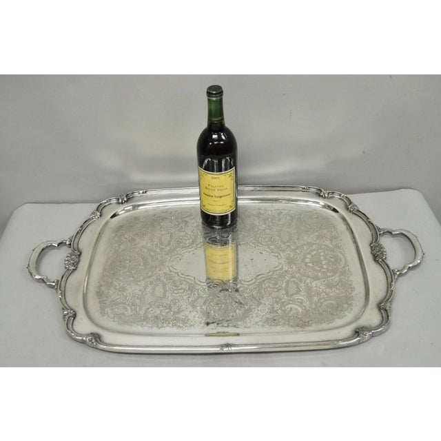 Vintage 1847 Rogers Bros "Remembrance" 9898 Silver Plated Serving Platter Tray. Circa Mid 20th Century. Measurements: 1.5"...