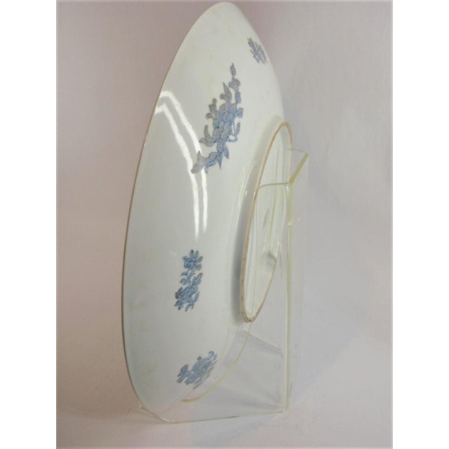 Vintage Chinese import display bowl. Very large and unusual in Blue & White porcelain with an Eagle motif spelling out E...