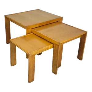 Wooden Coffee Tables 777 Model by Afra E Tobia Scarpa for Cassina, 1960s, Set of 3