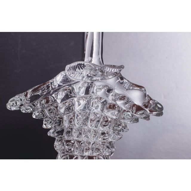 Ercole Barovier Rostrato Murano Italian Glass Basket Centerpiece Vase, 1940s For Sale - Image 12 of 13