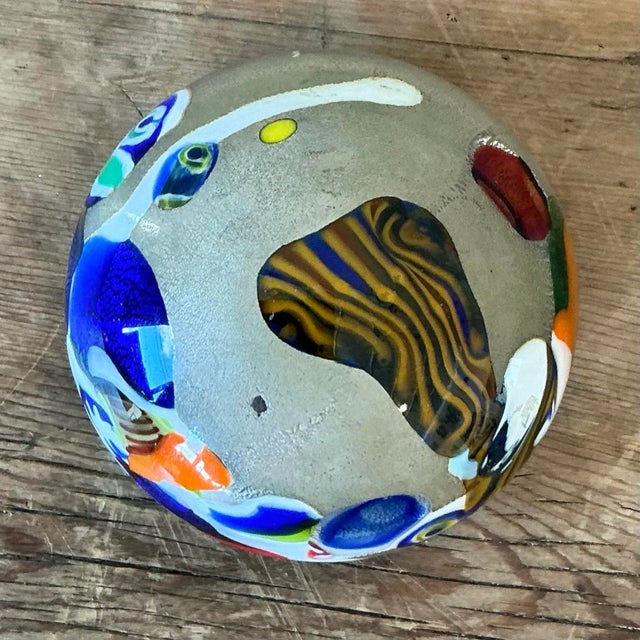 Glass Vintage Italian Murano Glass Paperweight For Sale - Image 7 of 8