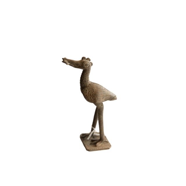 Bronze Vintage African Bird With Fish Sculpture For Sale - Image 8 of 8